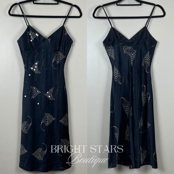 Rare Black Silk Embellished Dress ALT Color ASO Lorelai Gilmore Girls Beaded - Picture 4 of 7